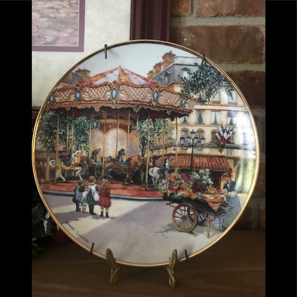 Rare Carousel Franklin Mint Heirloom Fine Porcelain Gold Limited Edition Plate - Picture 1 of 2
